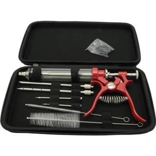 👉 Naald rood RVS zilverkleurig Vaderdagtip! 4cookz Pro - marinadeinjector set met 4 naalden en borstels 7436939097089