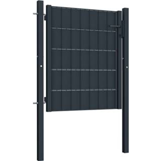 👉 Antraciet staal grijs VidaXL Poort 100x101 cm 8719883670652