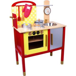 👉 Kinderkeuken houten hout multikleur kinderen Kinderspeelgoed - speelgoed keuken keukentje voor 8718758497134