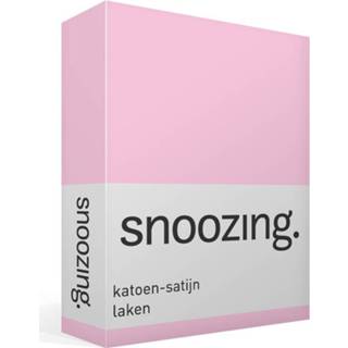 👉 Roze Katoen Satijn Snoozing - Katoen-satijn Laken Eenpersoons 240x260 8719151057802