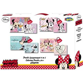 👉 Puzzel karton One Size meerkleurig meisjes Luna puzzels Minnie Mouse 40 cm 4 stuks 5205698410376