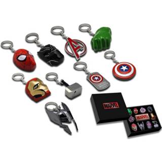 👉 Metalen sleutelhanger One Size meerkleurig Marvel Avengers Collectors box met 10 Sleutelhangers 8435507827379