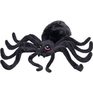 👉 Horror/Halloween speelgoed zwarte knuffel spinnen 40 cm