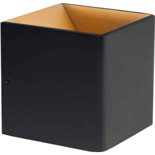 👉 Wandlamp zwart goud Highlight Stretto 6 Watt 10x10 cm 8718379039942