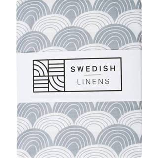 👉 Hoeslaken grijs Swedish Linens rainbows soft grey 70x140 7350007360151