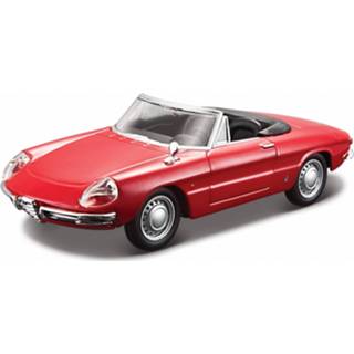 👉 Modelauto rood metaal Alfa Romeo Spider 1966 1:32 - speelgoed auto schaalmodel 8718758948247
