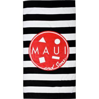 👉 Strandlaken wit rood katoen One Size Maui & Sons junior 70 x 140 cm wit/rood 5204679197855