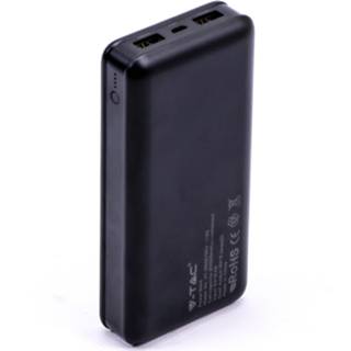 👉 Powerbank zwart One Size GeenKleur V-tac VT-3502 - 20.000 mAh 3800157641586