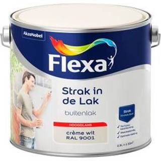 👉 Buitenlak wit lak male Flexa Strak in de hoogglans crème RAL 9001 2,5L 8711113131629