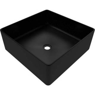 👉 Opzetwastafel zwart keramiek male Aurlane vierkant 36,5x36,5x13,5cm mat 3700710237730
