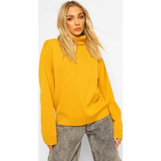 👉 Plus Roll Neck Knitted Sweater, Mustard