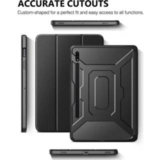 👉 Zwart extreem hoesje Samsung Galaxy Tab S7 Heavy Duty Book Case - 8720329012417
