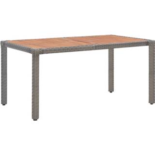 👉 Terrastafel grijs acaciahout synthetisch VidaXL Tuintafel 150x90x75 cm poly rattan en massief 8719883867755