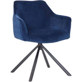 👉 Eetkamerstoel blauw stof Bronx71 Moderne Furtado draaibaar velvet 8720168883148
