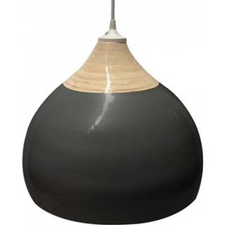 👉 Hanglamp bruin zwart bamboe Leitmotiv Glazed 20 cm bruin/zwart 8714302602887