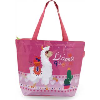 👉 Strandtas roze wit polyester meisjes Arditex Llama 31 liter roze/wit 8430957506959