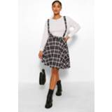 👉 Plus Flannel Pinafore Skirt, Black