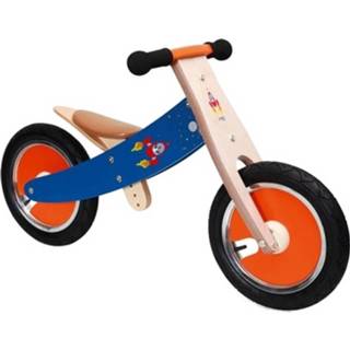 👉 Bike rood blauw hout Scratch Balance Loopfiets Met 2 Wielen 12 Inch Junior Rood/Blauw 5414561814399