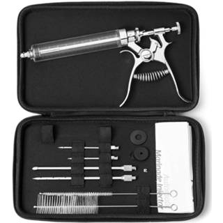 👉 Naald RVS zilver rood 4cookz Pro - marinadeinjector set met 4 naalden en borstels 6013917569526
