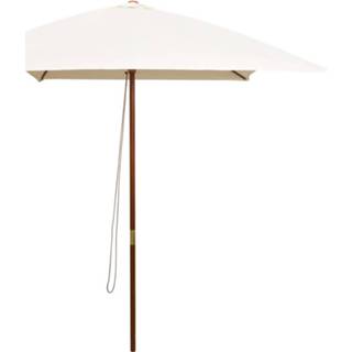 👉 Parasol houten wit VidaXL met paal 200x300 cm crèmewit 8718475505488