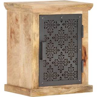 👉 Nachtkastje hout zwart mannen VidaXL met deur 40x30x50 cm massief mangohout 8719883998343