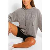 Nyc Slogan Washed Oversized Hoody