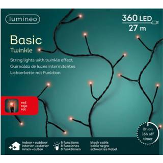 👉 Kerstverlichting rood kunststof twinkle met timer buiten 360 lampjes - boomverlichting Kerstlichtjes/kerstlampjes lichtsnoeren 8720147758085