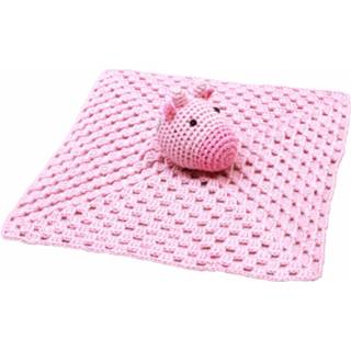 👉 Knuffeldoek roze polyester NatureZOO knuffeldoekje giraffe gehaakt 10 cm 5713194800503