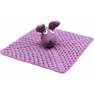 👉 Knuffeldoek paars polyester NatureZOO knuffeldoekje konijn gehaakt 10 cm 5713194800565