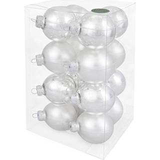 👉 Kerstbal glas zilver zilverkleurig Decosy Kerstballen (6cm) Box 16 Stuks Silver Combi 8719323089822