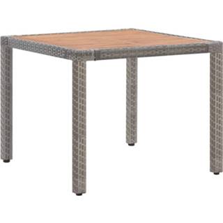 Terrastafel grijs acaciahout synthetisch VidaXL Tuintafel 90x90x75 cm poly rattan en massief 8719883867748