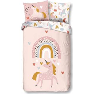 👉 Dekbedovertrek katoen multikleur Good Morning Unilove - 1-persoons (140x200/220 cm + 1 sloop) Multi 8717285181325