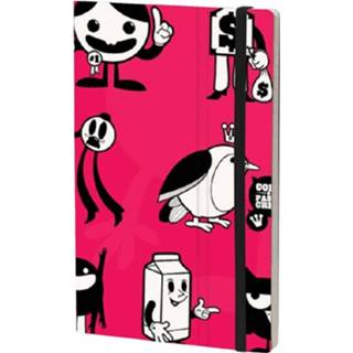 👉 Notitieboek rood karton papier Stifflex Hello 21 x 13 cm karton/ivoor 8022697008246