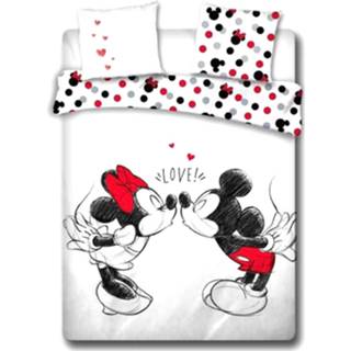 👉 Dekbedovertrek wit katoen Disney Minnie Mouse Love - Tweepersoons 200 x cm 5407007981373