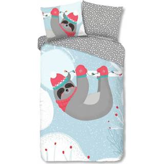 👉 Dekbedovertrek katoen flanel multikleur Good Morning Sloth - / 1-persoons (140x200/220 cm + 1 sloop) Multi 8717285176390