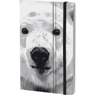 👉 Notitieboek karton papier grijs Stifflex Polar Bear 21 x 13 cm karton/ivoor 8022697010232