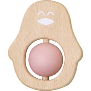 👉 Roze hout groen Saro bijtspeelgoed pinguin junior 7 x 3,5 cm 8719817554041
