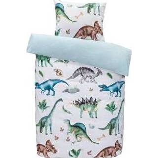 Dekbedovertrek wit groen polyester Easy Mick - wit/groen 140x200 cm Leen Bakker 8714901751191