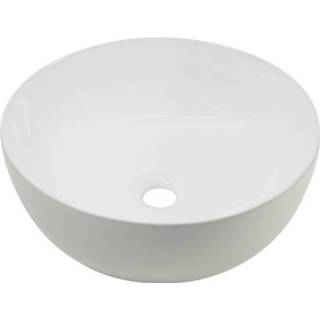 👉 Waskom wit keramiek rond zonder waste pisa Sanilux Met Extra Dunne Rand 40,5x14 cm 8719304564898