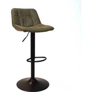 Barkruk olijfgroen leer Bronx71 Industriële Rocky eco 63-77 cm 8720168880789