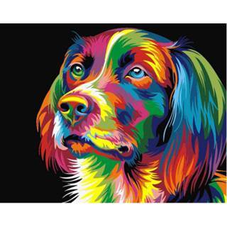 👉 Multikleur Schilderen op Nummer - Hond #1 40 x 50 cm 8719748394846