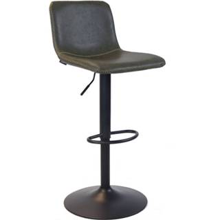 👉 Barkruk olijfgroen leer Bronx71 Industriële Texas 60 - 76 cm draaibaar 8719956406409