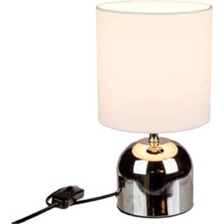 Tafellamp witte metalen tafellamp/bureaulamp met lampenkap - Schemerlamp 26 cm E14 Schemerlampen/bureaulampen 8720276363105