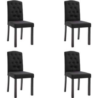 👉 Eetkamerstoel zwart stof VidaXL Eetkamerstoelen 4 st 8719883575933