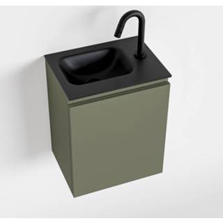 👉 Toiletmeubel urban olan MONDIAZ 40cm army. LEX wastafel links 1 kraangat 6017333038093