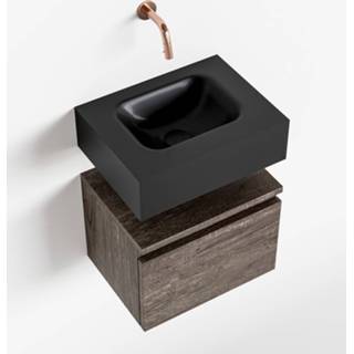 👉 Toiletmeubel bruin urban andor MONDIAZ 40cm dark brown. LEX wastafel midden geen kraangat 6017331684698