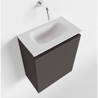 Toiletmeubel grijs talc MONDIAZ TURE 40cm dark grey. EDEN wastafel midden geen kraangat 6017323637626