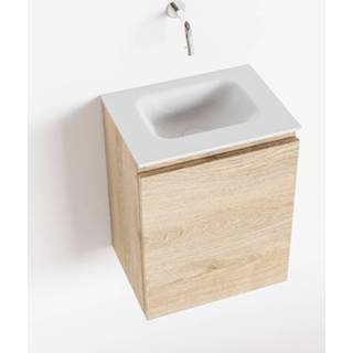 👉 Toiletmeubel talc olan MONDIAZ 40cm washed_oak. LEX wastafel midden geen kraangat 6017319959947