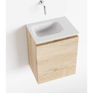 👉 Toiletmeubel talc olan MONDIAZ 40cm washed_oak. LEX wastafel links geen kraangat 6017312350307