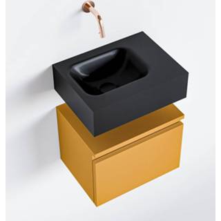 👉 Toiletmeubel urban andor MONDIAZ 40cm ocher. LEX wastafel links geen kraangat 6017313073014